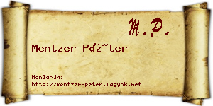 Mentzer Péter névjegykártya